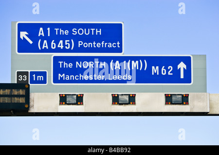 North / South of England divide motorway sign UK Stock Photo
