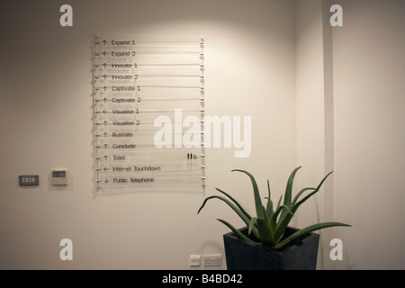 A menu of seminar rooms at a corporate counselling workshop held for employees in Borough, Southwark