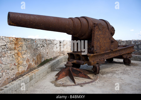 Old rusty cannon at El Morro fortress in Havana, Cuba Stock Photo