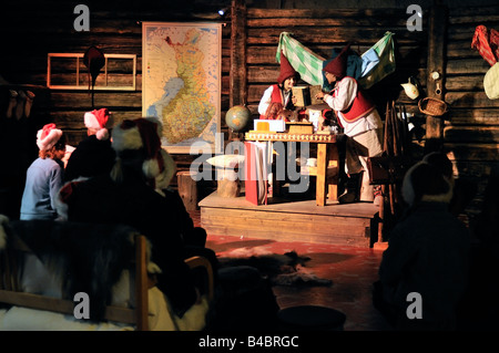 Finland Rovaniemi Santa Park elf language teaching Stock Photo