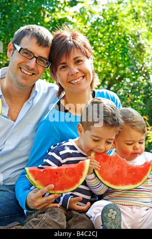 Eating watermelon Stock Photo