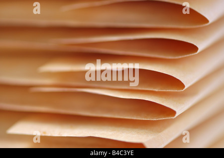 A close up of a pile of brown padded envelopes Stock Photo