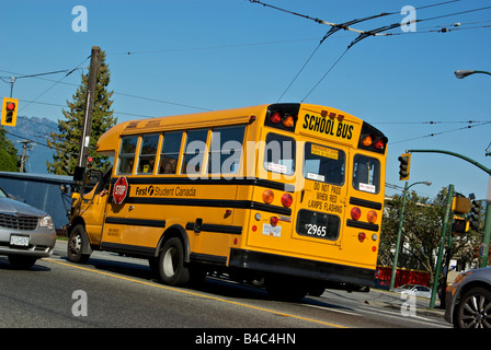 Private enterprise school bus transportation service Stock Photo