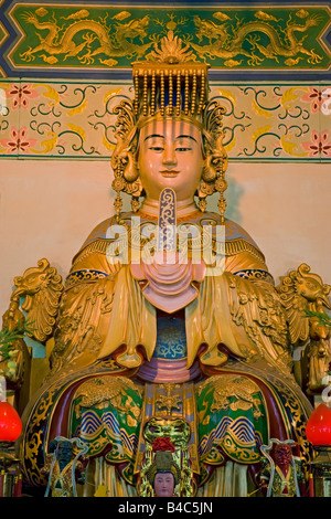 Asia, Malaysia, Selangor State, Kuala Lumpur, Thean Hou Temple, Statue of the Heavenly Mother, Thean Hou in the main hall Stock Photo