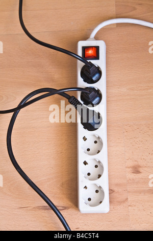 Six plug adaptor Stock Photo