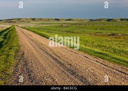 Frenchman River Valley Ecotour Route through the Frenchman River Valley in the West Block of Grasslands National Park Stock Photo