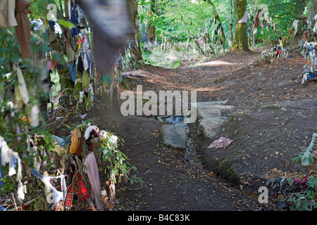 Hopes and wishes surround the Clootie Well near Fortrose on the Black Isle Stock Photo