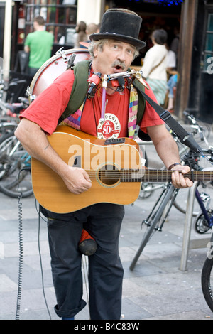 A one-man-band in Brighton Sussex England Stock Photo