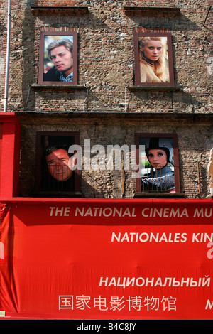 Famous actors portraits near the National Cinema Museum, Turin, Italy. Stock Photo