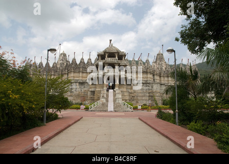 India Rajasthan Ranakpur main entrance to the Jain Temple built in the 14th century Stock Photo