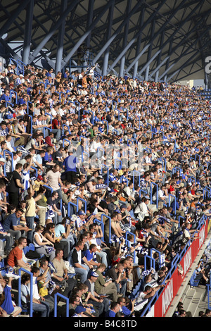 Filled stands during a home game of Lech Poznan, Poland Stock Photo