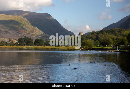 Dolbadarn Castle over Llyn Padarn, Snowdonia, Wales Stock Photo