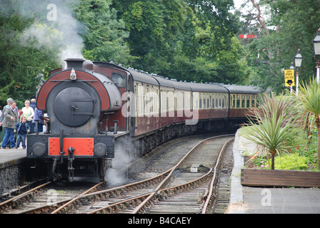 Steam Train on the Lakeside and Haverthwaite Railway Stock Photo