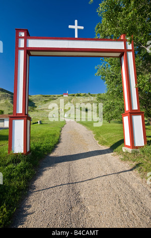 Mission de Qu'Appelle Church, founded in 1865 in the town of Lebret, Qu'Appelle Valley, Saskatchewan, Canada. Stock Photo