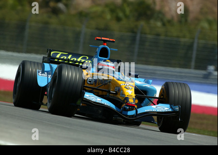 engine sport, Alonso Fernando, Renault, Formel 1 2005, Race driver, racetrack, circuit, race course, driving, diagonal from the Stock Photo