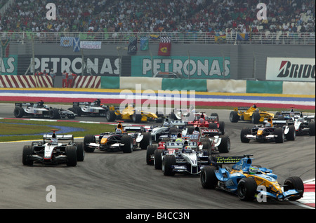 engine sport, Alonso Fernando, Renault, Formel 1 2005, Race driver, racetrack, circuit, race course, driving, diagonal from the Stock Photo