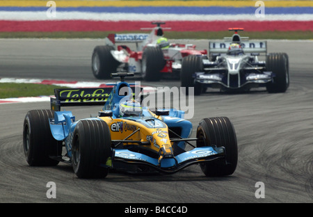 engine sport, Alonso Fernando, Renault, Formel 1 2005, Race driver, racetrack, circuit, race course, driving, diagonal from the Stock Photo