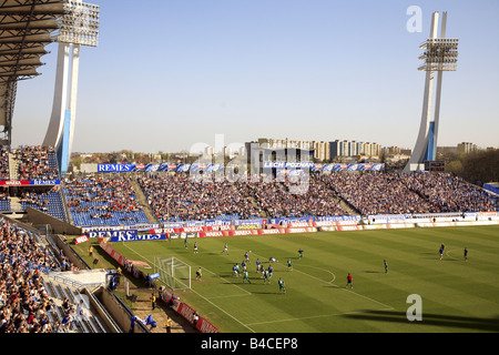 Stadium of a Polish premier league team Lech Poznan, during a home game, Poland Stock Photo