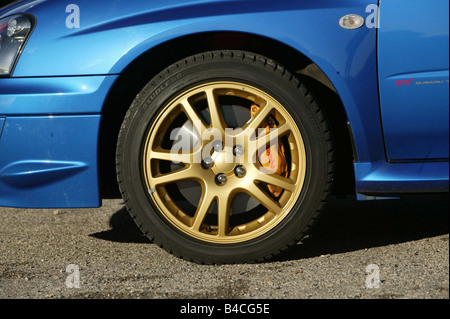 ACar, Subaru Impreza WRX STi, Limousine, coupe, Lower middle-sized class, model year 2003-, blue, technique/accessory, accessori Stock Photo