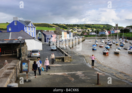 THE HARBOUR AT ABERAERON WITH THE HARBOURMASTER HOTEL CARDIGAN BAY CEREDIGION WEST WALES UK Stock Photo