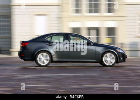 Lexus IS 250, model year 2005-, black, driving, side view, City Stock Photo