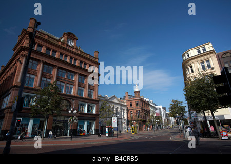 Bank Buildings at Castle Junction and Royal Avenue shopping area belfast city centre northern ireland uk Stock Photo