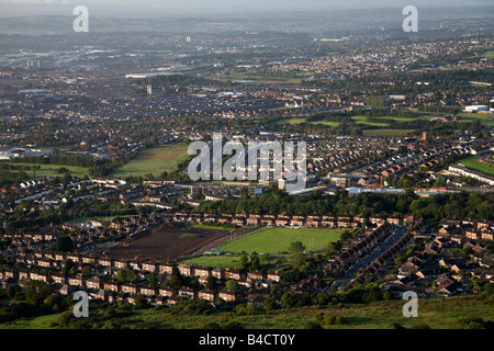 View from top of Cave Hill overlooking north and west Belfast belfast northern ireland uk Stock Photo