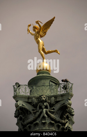 51m 167ft high Colonne de Juillet on Place de la Bastille in Paris France Stock Photo