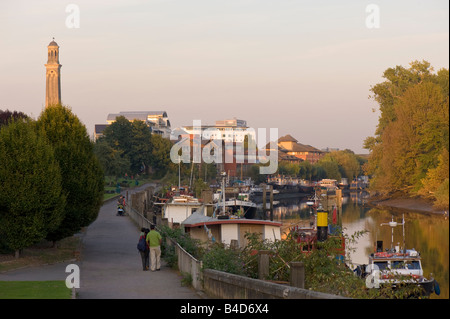 Autumn colours by Thames riverside Brentford TW8 London United Kingdom Stock Photo