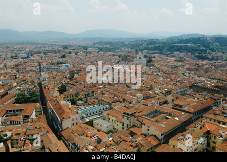 The view from the dome of Il Duomo over the historic city centre of Florence, Italy Stock Photo