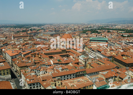 The view from the dome of Il Duomo over the historic city centre of Florence, Italy Stock Photo