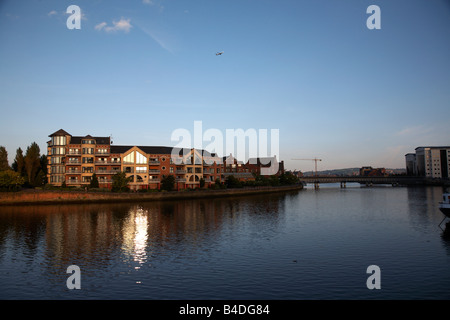 greggs quay waterfront apartments on the river lagan in belfast city centre northern ireland uk Stock Photo