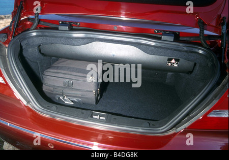 Car, Mercedes CLK 320, Convertible, model year 2003-, red, open top, view into boot, technique/accessory, accessories Stock Photo