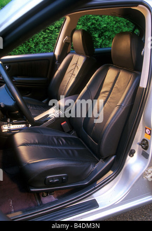 Car, Nissan Maxima QX, upper middle-sized , Limousine, model year 1999-, silver, interior view, Interior view Stock Photo