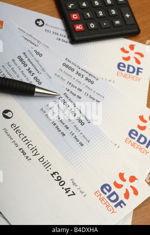 EDF electricity domestic home fuel power bill Stock Photo