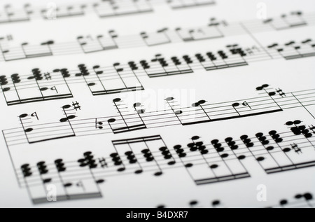 great image of music notes composition on paper Stock Photo