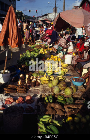 Saturday market in the town of Castries St Lucia West Indies Stock Photo