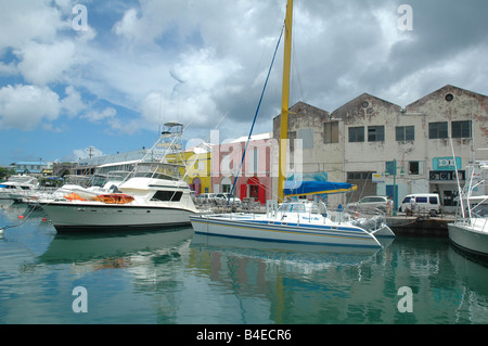 boats in marina bridgetown barbados Stock Photo