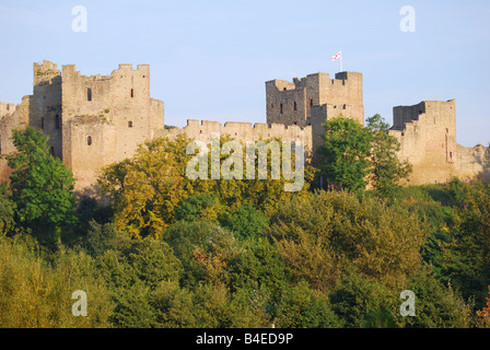 Ludlow Castle across River Teme, Ludlow, Shropshire, England, United Kingdom Stock Photo