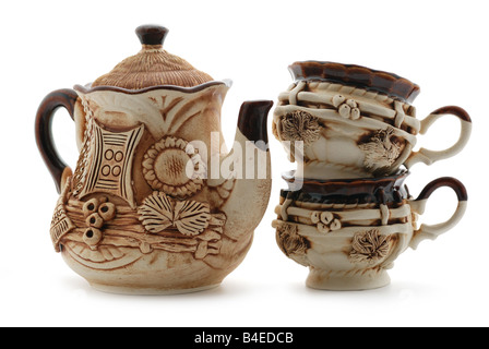 Pottery Manual work of the Ukrainian handicraftsmen Stock Photo