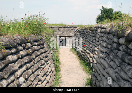 Inside the preserved Belgian Trench system (le Boyau de la Mort in French) or Trenches of Death at Diksmuide, Belgium. Stock Photo