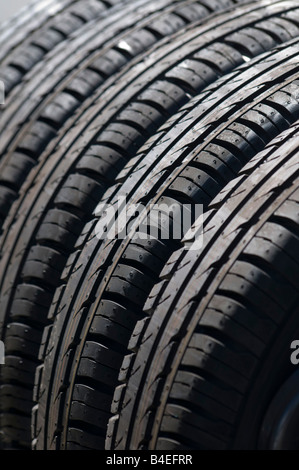 Brand new car tyres Stock Photo