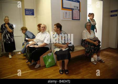 Patients waiting for cancer screening at the Thyroid Centre in Gomel, Belarus Stock Photo