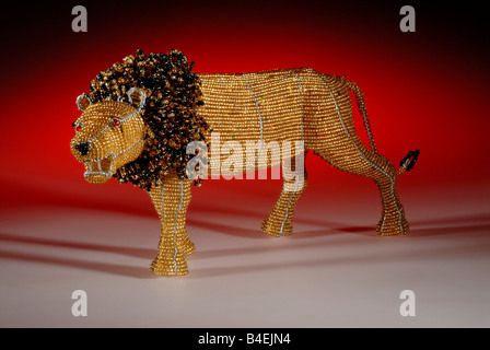 African Bead and wire frame sculptures of animals Cape Town South Africa Stock Photo