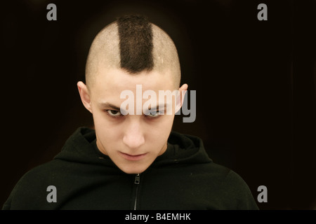 Boy with mohawk hair style Stock Photo