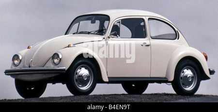 Car, VW, Volkswagen, beetle 1300, model year 1965-1973, white, vintage car, old car, 1960s, sixties, 1970s, seventies, standing, Stock Photo