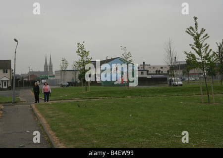 Mural of King William defeating King James II in Belfast, Northern Ireland, UK. Stock Photo