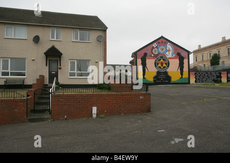 Loyalist mural commemorating Stevie McCrea in Belfast, Northern Ireland, UK Stock Photo