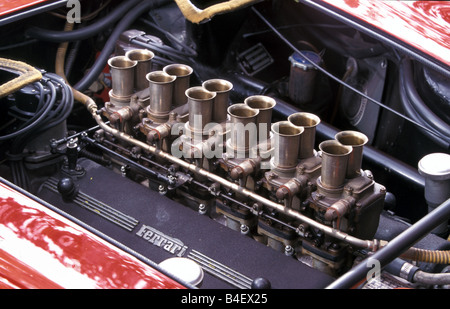 Car, Ferrari 250 GTO, model year 1962-1964, 1960s, sixties, vintage car, sports car, Coupé, Coupe, red, engine compartment, engi Stock Photo