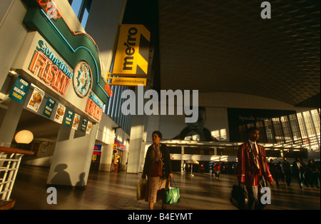 Commuters at train station, Johannesburg, South Africa Stock Photo